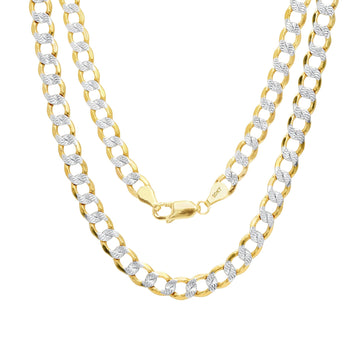 11MM Yellow Gold Flat Pave Curb Chain